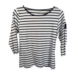 Princess Cruises Ruby Striped 3/4‎ Sleeve Nautical Top Boatneck Women's Size Med